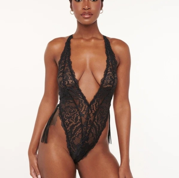 Savage X Fenty Black Caviar Alien Animal Lace Teddy NWT XS - Picture 5 of 16